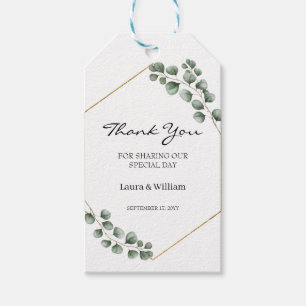 Greenery Eucalyptus Wedding Favour Thank You Gift Tags
