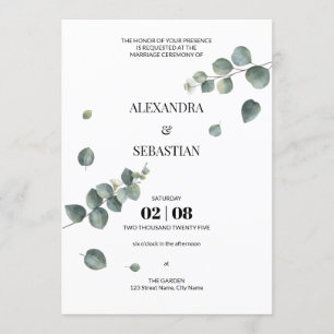 Greenery Eucalyptus Wedding Invitation