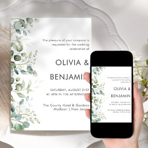 Greenery Eucalyptus Wedding Invitation