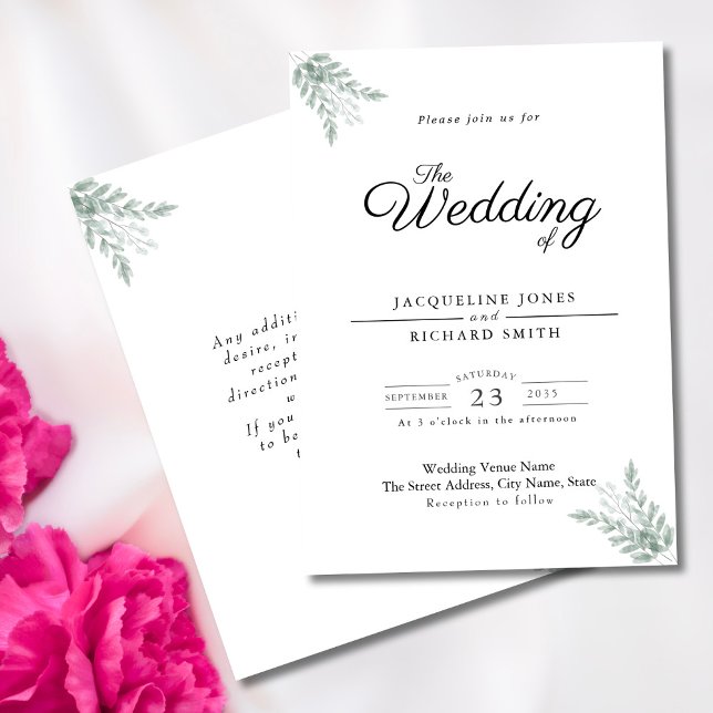 Greenery Eucalyptus Wedding Invitation (Creator Uploaded)