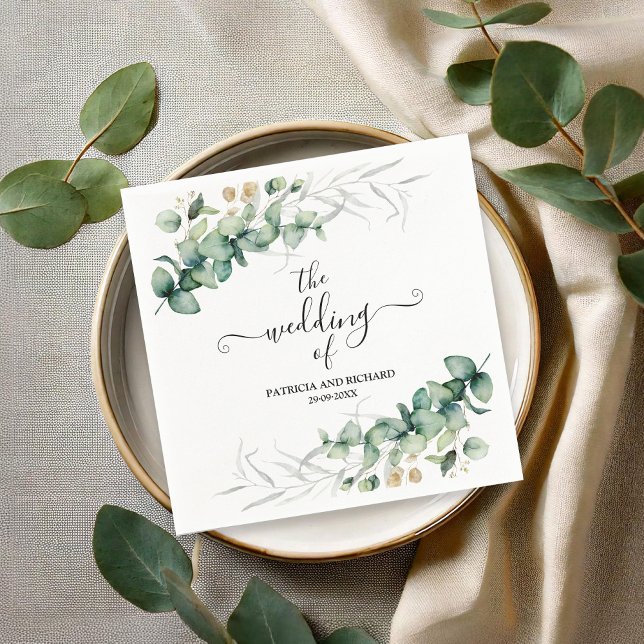 Greenery Eucalyptus Wedding Napkin (Creator Uploaded)