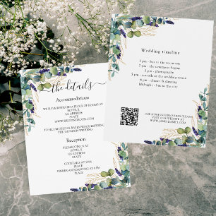 Greenery eucalyptus wedding program details QR