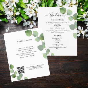 Greenery eucalyptus wedding program details QR Flyer
