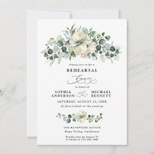 Greenery Eucalyptus Wedding Rehearsal Dinner Invitation