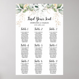 Greenery Eucalyptus Wedding Seating Chart