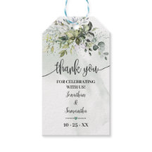 Greenery Eucalyptus Wedding Shower favour tag