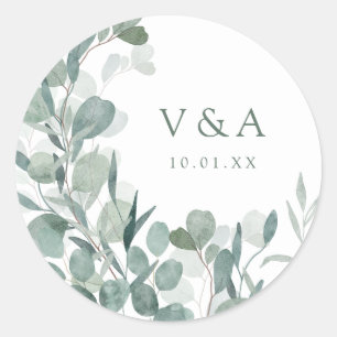 Greenery Eucalyptus Wedding Sticker