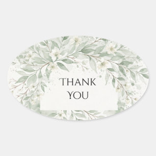 Greenery Eucalyptus Wedding Thank You Sticker