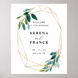 Greenery Eucalyptus Wedding Welcome Sign, Wedding Poster