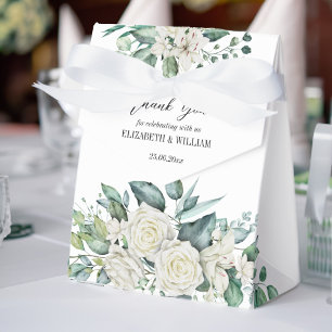 Greenery eucalyptus white roses personalised favour box