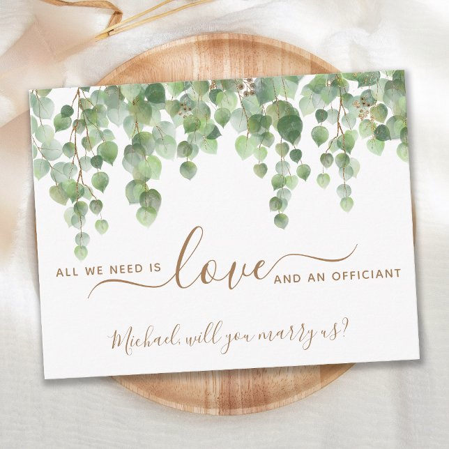 Greenery Eucalyptus Will You Marry Us Officiant  Invitation (Creator Uploaded)
