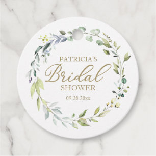 Greenery Eucalyptus Wreath Bridal Shower Favour Ta Tags