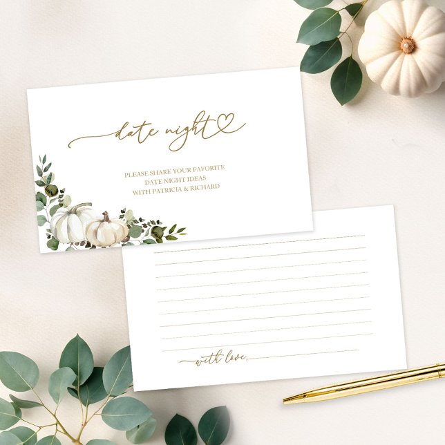 Greenery Fall Bridal Shower Date Night Card (Creator Uploaded)