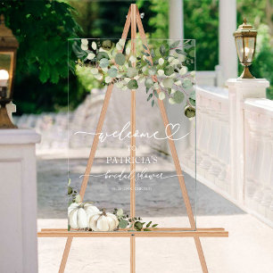 Greenery Fall Bridal Shower Welcome  Acrylic Sign