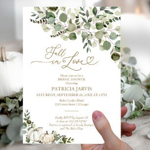 Greenery Fall In Love Bridal Shower Invitation