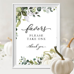 Greenery Fall Pumpkin Baby Shower Favors Sign