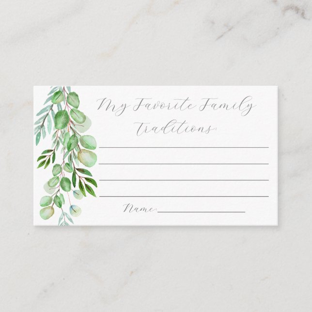 Greenery Family Traditions Enclosure  Card (Front)