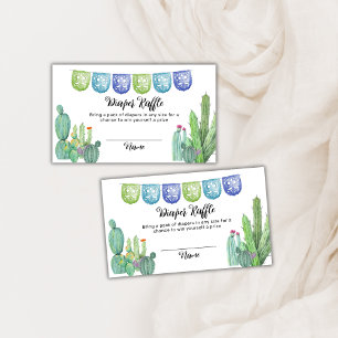 Greenery Fiesta Cactus Diaper Raffle Baby Shower Enclosure Card