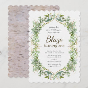 Greenery First Birthday Invitation