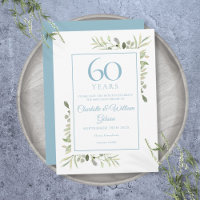Greenery Floral 60th Anniversary Save the Date