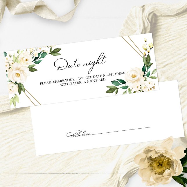 Greenery Floral Bridal Shower Date Night Jar Cards (Creator Uploaded)