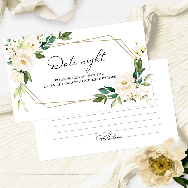Greenery Floral Bridal Shower Date Night Jar Cards (Creator Uploaded)