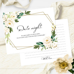 Greenery Floral Bridal Shower Date Night Jar Cards