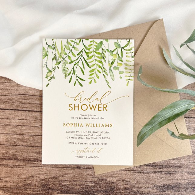 Greenery Floral Bridal Shower Invitation (Creator Uploaded)