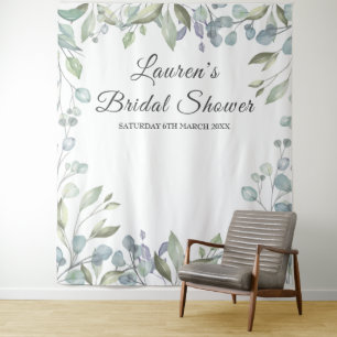 Greenery Floral Bridal Shower Photo Booth Backdrop Tapestry