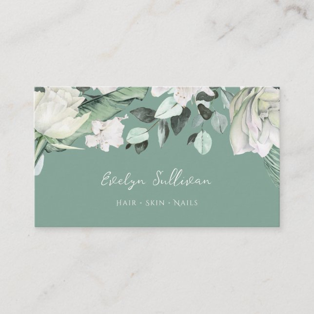 greenery floral business card (Front)