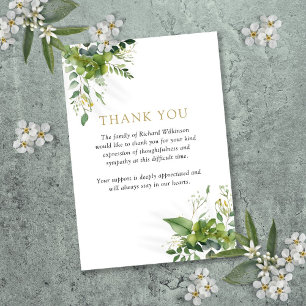 Greenery Floral Celebration Of Life Funeral Thank You Card