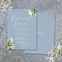 Greenery Floral Dusty Blue Rehearsal Dinner
