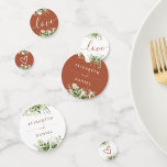 Greenery Floral Elegant Terracotta Wedding Confetti<br><div class="desc">Elegant greenery floral terracotta wedding table confetti personalised with signature style names,  special wedding date and message. Designed by Thisisnotme©</div>