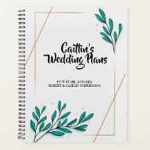 Greenery Floral Gold Foil Leaves Wedding planner