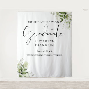 Greenery Floral Graduation Photo Booth Backdrop Tapestry