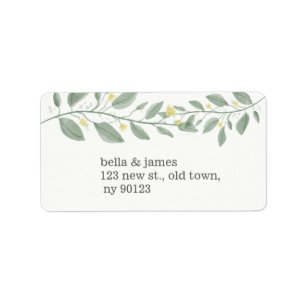 Greenery Floral Minimalist Address Label