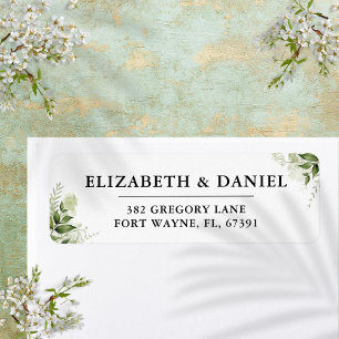 Greenery Floral Modern Wedding Return Address