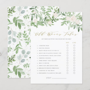 Greenery Floral Old Wives' Tale Baby Shower Card