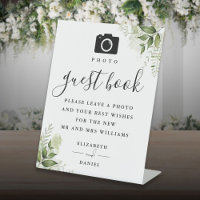 Greenery Floral Photo Guest Book Wedding