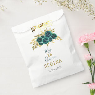 Greenery Floral Quinceañera Favour Bags