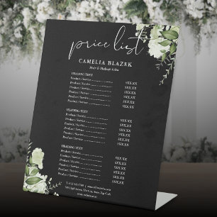 Greenery Floral Salon Service Menu Price List Pedestal Sign