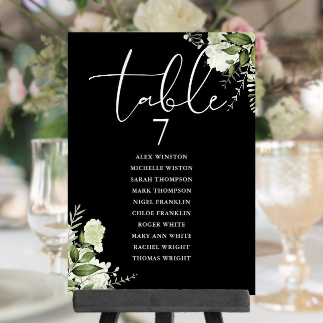 Greenery Floral Seating Plan Table Number (Greenery Floral Seating Plan Table Number)