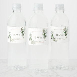 Greenery Floral Water Bottle Label