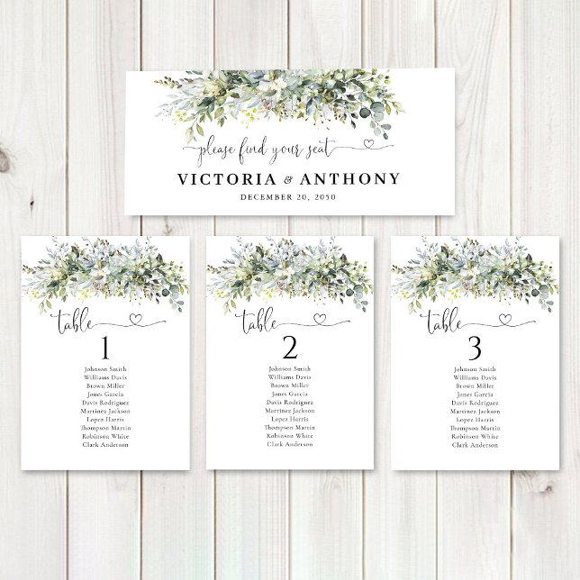 Greenery Floral Wedding Head Table Sign (Creator Uploaded)