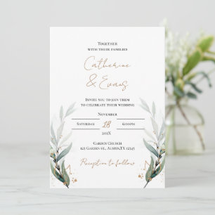 Greenery FLoral Wedding invitation