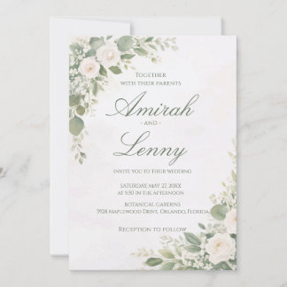 Greenery Floral Wedding Invitation Background
