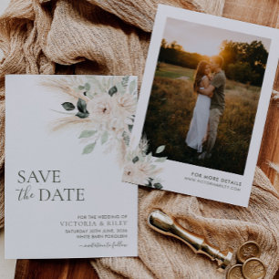 Greenery Floral Wedding Save The Date VICTORIA