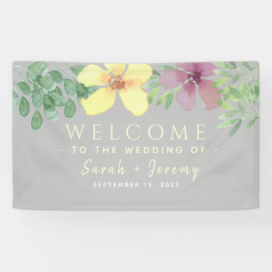 Greenery Floral Wedding Welcome Banner