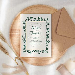 Greenery Floral Winter Wedding Invitation