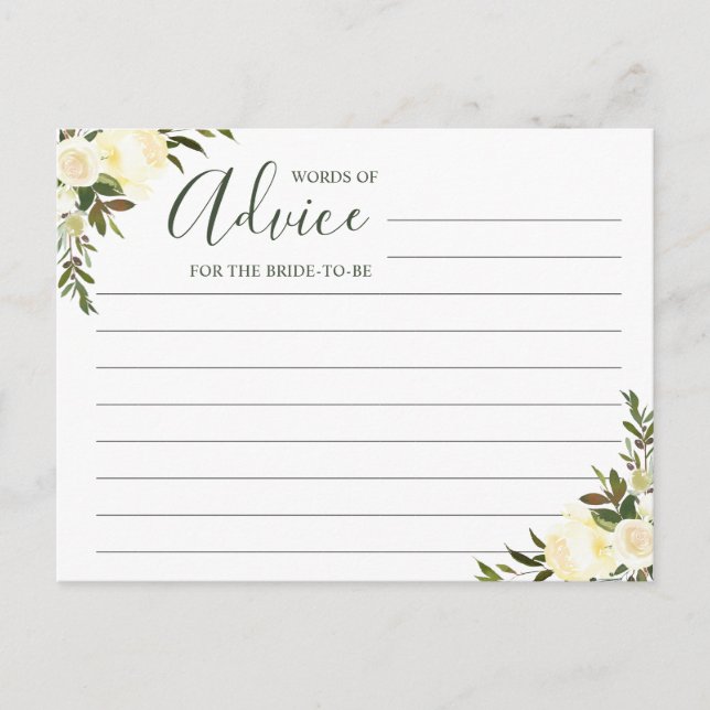 Greenery Floral Words Of Advice Card (Front)